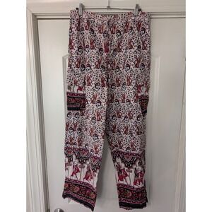 Gypsy Rose Nepal Cotton Cargo Pants Paisley Floral Boho Hippie Free Size